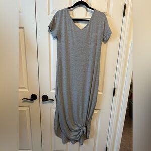 Gray Oversized Cotton Maxi Dress